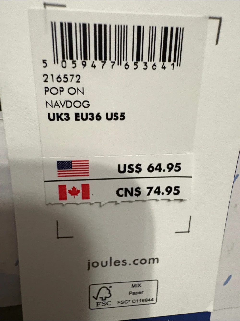 Joules Navy Dog-Print Clogs size US 5 NWT